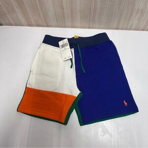 Polo by Ralph Lauren Blue, White & Orange Colorblock Kids Shorts